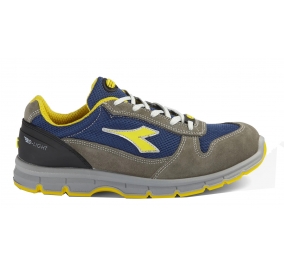 SCARPA RUN TEXT LOW S1P IN VITELLO SCAMOSCIATO E TESSUTO RETE GRIGIO TG.40