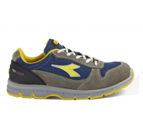 SCARPA RUN TEXT LOW S1P IN VITELLO SCAMOSCIATO E TESSUTO RETE GRIGIO TG.44