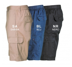 BERMUDA TWILL 100% COTONE, 230 GR.TG.XL NERO Colore Nero