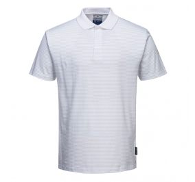 POLO ESD ANTISTATICA TESSUTO ESTERNO : 96% COTONE, 4% FIBRA DI CARBONIO 195G.TG.M BIANCO Colore Bianco