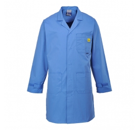 CAMICE ESD ANTISTATICO TESSUTO ESTERNO : 65% POLIESTERE, 34% COTONE,  210G.TG.XXXL AZZURRO Colore Azzurro