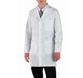 CAMICE UOMO OSPEDALIERO GABARDINE 100% COTONE IRRESTRINGIBILE. PESO 185 G/M�. TG.50 Colore Bianco