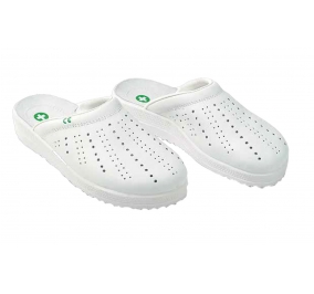 ZOCCOLI UOMO USO SANITARIO IN PELLE E STRUTTURA ANATOMICA TG.43 Colore Bianco