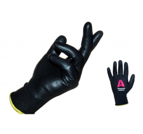 GUANTI VERTIGO BLACK NIT C&G 1 IN MAGLIA DI POLIAMMIDE NERO CON PALMO E PUNTA DELLE DITA RIVESTITI IN NITRILE FOAM TG.9