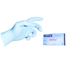 GUANTI NITRILE NITRICO  MONOUSO AMBIDESTRO IN NITRILE LEGGERO DI COLORE BLU, 3.5 GRAMMI,TG.L