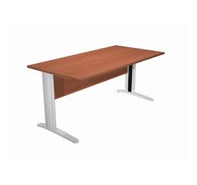 scrivania fianchi melaminico cm 140 x 80 x 72 h,rovere colore piano rovere/fianchi grigio alluminio