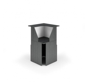 BANCONE AD ANGOLO 90? AUTOPORTANTE CM.76,1X76,1X117H NERO VEN. BIANCO Colore NERO VEN. BIANCO