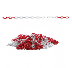 CATENA SEGNALETICA IN PLASTICA BIANCO/ROSSO 25 MT.