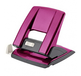 PERFORATORE IN LINEA Perforatore a 2 fori in metallo con guida regolabile ed inserti in abs. Di robusta costruzione, consente di