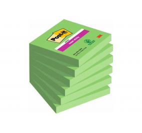 Foglietti Post-it&reg; super sticky con Confezionamento Singolo-  Verde-  Formato-  mm 76x76
