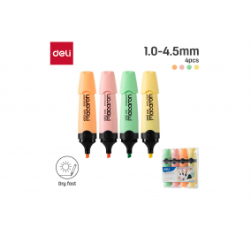 BUSTA 4 EVIDENZIATORI MACARON-  Colori assortiti