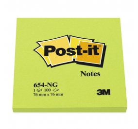 BLOCCO 3M POST-IT MM.76X76 NEON VERDE Colore Verde