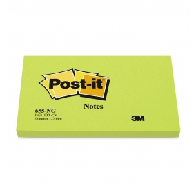 BLOCCO 3M POST-IT MM.76X127 NEON VERDE Colore Verde