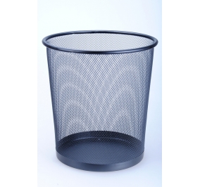 CESTINO IN LINEA GETTACARTA METALLO  RETE TONDO 26X28,5 H NERO Colore Nero