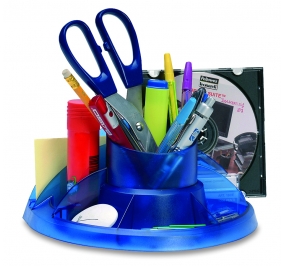 PORTAOGGETTI FELLOWES DA SCRIVANIA TRASPARENTE E070 BLU Colore Blu traslucido