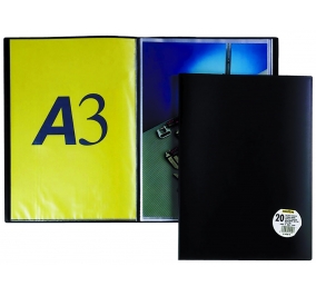 PORTALISTINO FAVORIT POLIPROPILENE CM.30X42 20 BUSTE NERO Colore nero