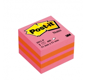 MINI CUBI POST-IT® Colore Rosa melone,arancio neon,rosa neon