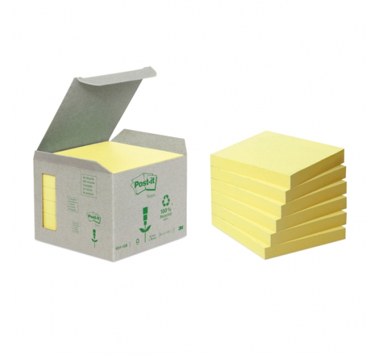 FOGLIETTI POST-IT® IN CARTA RICICLATA Colore Giallo Formato mm 76x76