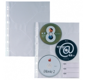 BUSTE PORTA CD/DVD ATLA CD3 A FORATURA UNIVERSALE  Formato 21x29,7 (A4)