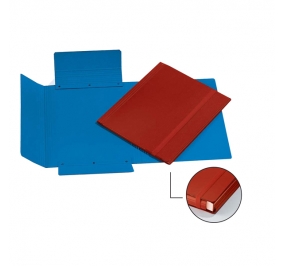 CARTELLA 3 LEMBI CON ELASTICO IN FIBRONE Colore Rosso Formato cm 27x37