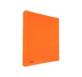 COPERTINA IN PPL 4 ANELLI NEON  Colore Arancione Formato Utile cm 22x30