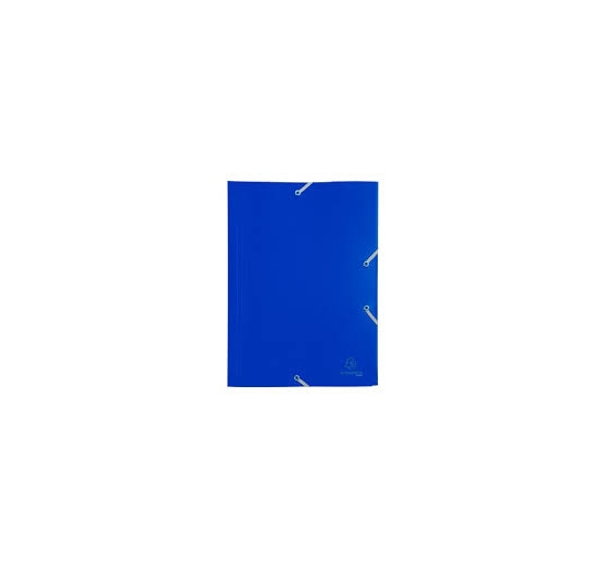 CARTELLA A 3 LEMBI CON ELASTICO IN PPL Colore Blu Formato cm 24x32