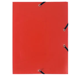 CARTELLA A 3 LEMBI CON ELASTICO IN PPL Colore Rosso Formato cm 24x32