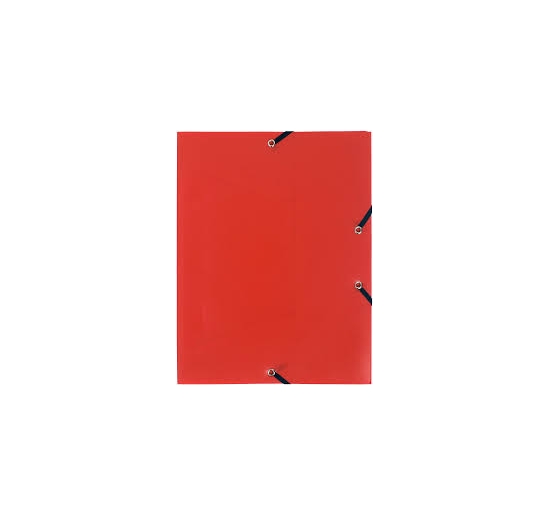 CARTELLA A 3 LEMBI CON ELASTICO IN PPL Colore Rosso Formato cm 24x32