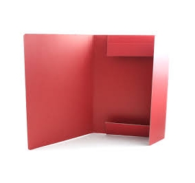 CARTELLA CON ELASTICO A 3 LEMBI Colore Rosso Formato cm 25x34