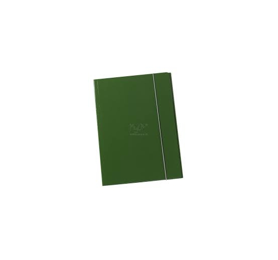CARTELLA CON ELASTICO A 3 LEMBI Colore Verde Formato cm 25x34