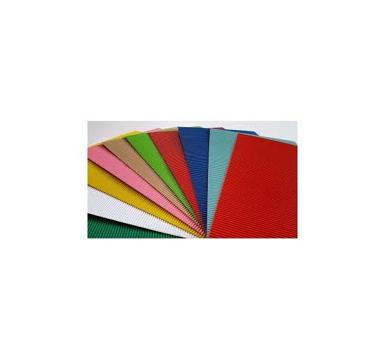 CARTONCINO ONDULATO CANNETE' Colore 10 colori assortiti Formato cm 25x35