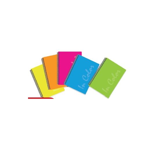 BLOCCO SPIRALATO  FLUO Colore 5 colori assortiti Formato cm 29,7x22,1