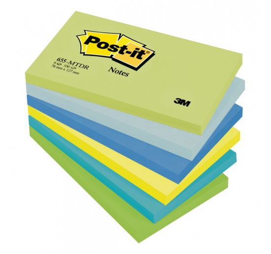 POST-IT? NOTES COLORATI BEACHSIDE 655-6BEA mm 76x127 Colore Conf. assortita