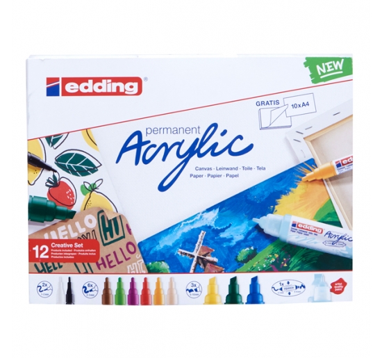 MARCATORE ACRILICO EDDING CREATIVE SET 12 PZ. Colore 12 Colori Assortiti