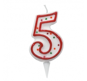 CANDELINA ZUCCHERINO NUMERO 5 - H. 8.5CM BIG PARTY