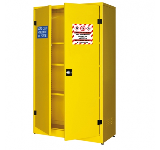 ARMADIO DI SICUREZZA PER LIQUIDI INFIAMMABILI 107,5X50X18CM GIALLO