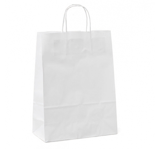 SHOPPERS CARTA 36X12X41CM BIANCO NEUTRO CORDINO CF.25