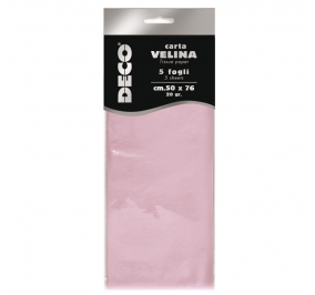BUSTA 5 FOGLI CARTA VELINA 20GR 50X76CM ROSA DECO Colore rosa
