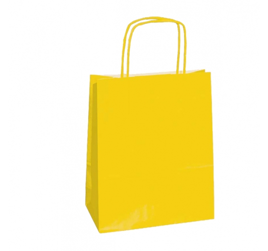 SHOPPERS CARTA KRAFT 22X10X29CM TWISTED GIALLO CF.25 Colore giallo