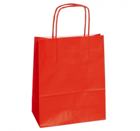 SHOPPERS CARTA KRAFT 14X9X20CM TWISTED ROSSO CF.25 Colore rosso