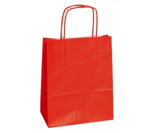 SHOPPERS CARTA KRAFT 18X8X24CM TWISTED ROSSO CF.25 Colore rosso