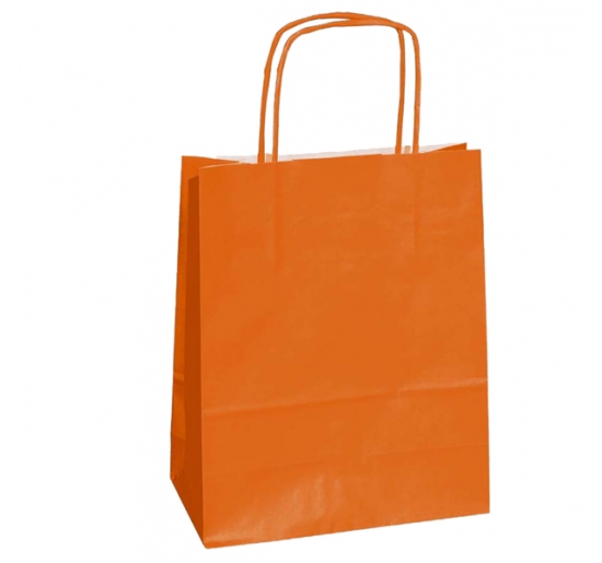 SHOPPERS CARTA KRAFT 26X11X34,5CM TWISTED ARANCIO CF.25 Colore arancio