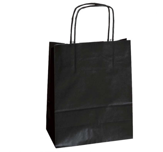 SHOPPERS CARTA KRAFT 36X12X41CM TWISTED NERO CF.25 Colore nero