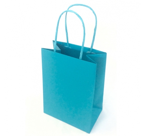 SHOPPERS CARTA KRAFT 22X10X29CM TWISTED TURCHESE CF.25 Colore turchese