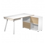 WORKSTATION MAXI 160X140XH81,5CM GAMBE IN METALLO BIANCO/ROVERE