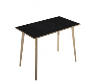 TAVOLO ALTO 120X80XH105CM ROVERE/NERO VENATO WOODY