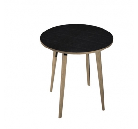 TAVOLO ALTO TONDO ?100XH105CM ROVERE/NERO VENATO WOODY