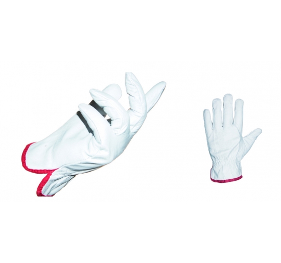 GUANTI GP60 DRIVER IN PELLE FIORE BIANCO CON ELASTICO STRINGIPOLSO TG.7