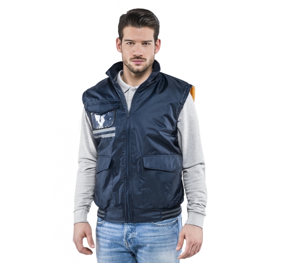 GILET SLOW BLU 100% POLIESTERE OXFORD, SPALMATO PU,IMBOTTITURA: 160 G/M2 TG.S Colore Blu