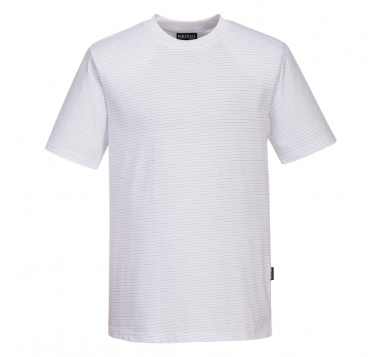 T-SHIRT ESD ANTISTATICA TESSUTO ESTERNO : 96% COTONE, 4% FIBRA DI CARBONIO 195G.TG.S BIANCO Colore Bianco